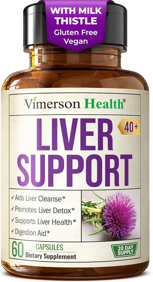 Vegan Milk Thistle Liver Detox – Dandelion Root Supplement with Artichoke Extract for Liver Cleanse Detox & Repair, Enzyme Support, Energy & Healthy Digestion – Herbal Support 40+ – 60 Capsules