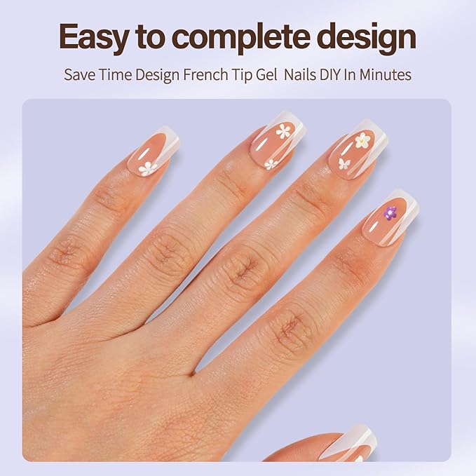 Misssix XBASICTIPS Deep French Gel Nail Tips, 150Pcs Soft Gel French Tip Press on Nails Brown, Short Square Pre-shaped False Nails, No Need to File Fake Nails for Nail Art DIY