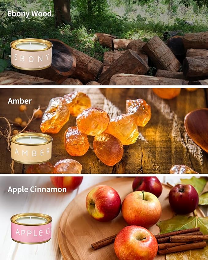 Christmas Luxury Scented Candles Gift Set, 6-Pack Variety Fall Scents, Natural Beeswax Aromatherapy Candles for Christmas Stocking Stuffer, Holiday, Birthday, Gift Ideas for Men & Women