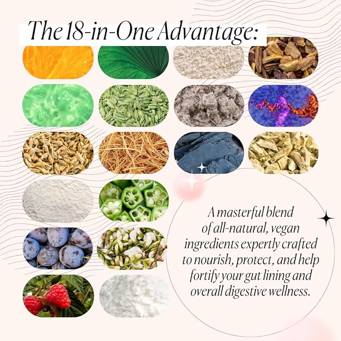 Goodness Lover Gut Soothe & Glow, Gut Digestive Support Supplement with L-Glutamine Powder and MSM, Support Bloat Relief, with Aloe Vera, Slippery Elm, Lemon Balm, 30 Servings