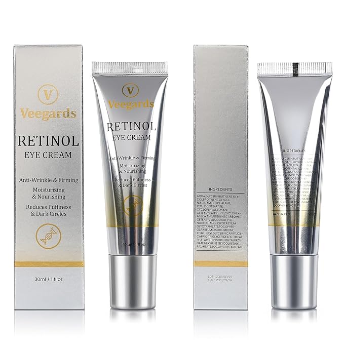 Retinol Eye Cream for Dark Circles, Wrinkles & Puffiness - Under Eye Cream with Anti-Aging Formula to Smooth Fine Lines, Eye Tightener & Reduce Eye Bags,Eye Firming Cream 1 Fl Oz