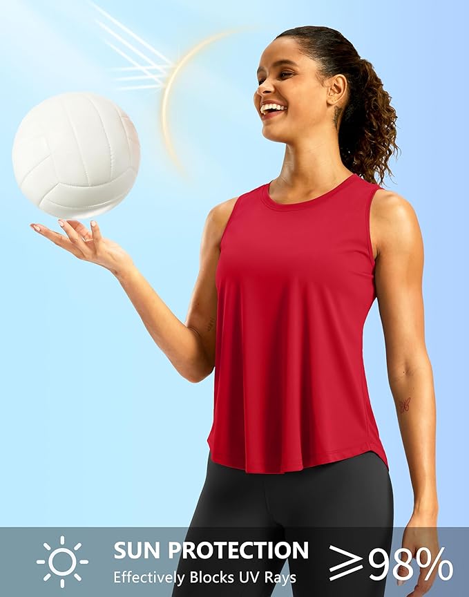 G Gradual Workout Tank Top for Women Sleeveless Athletic Yoga Tops High Neck Quick Dry Running Tennis Sports Shirts for Women