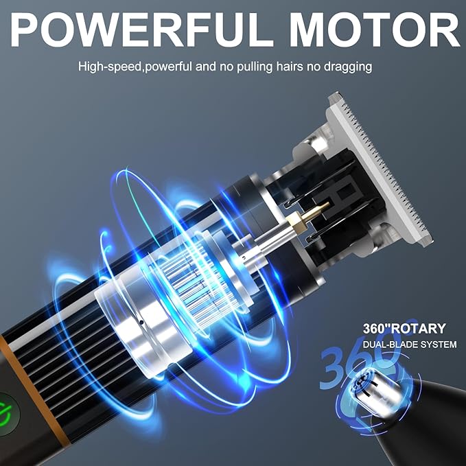 RESUXI Hair Clippers for Men T-Blade Trimmer Electric Shaver Razor Nose Hair Trimmer Set,Beard Grooming Kit 3 in 1 for Nose Ear Body Face Mustache,Father Gifts for Him