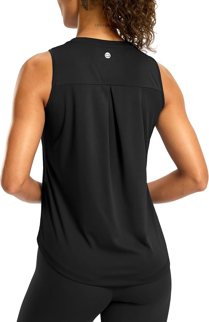 G Gradual Workout Tank Top for Women Sleeveless Athletic Yoga Tops High Neck Quick Dry Running Tennis Sports Shirts for Women