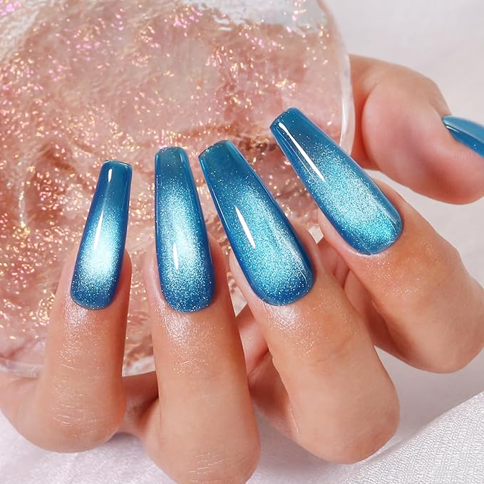 10ml Hema-Free Cat Eye Gel Nail Polish Set with Magnet 6 Colors Pink Green and Blue Magnetic Nail Polish DIY at Home Salon Art Gift for Women