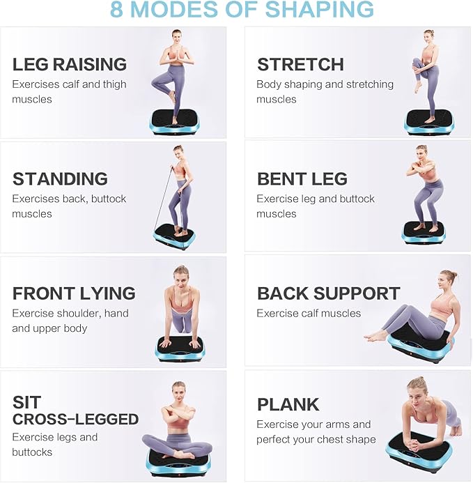 Vibration Plate Exercise Machine - Full Body Workout Vibration Platform with Loop Bands & Remote Control for Home Fitness & Weight Loss & Muscle Toning