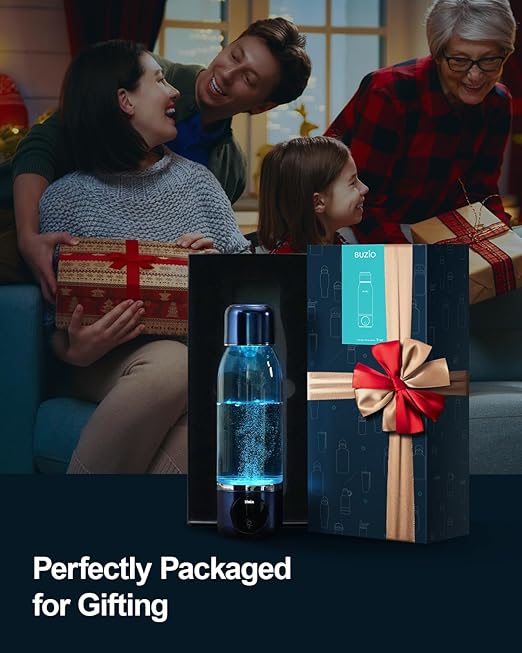 Hydrogen Water Bottle, BUZIO 3800ppb Hydrogen Water Bottles Generator Machine with Gen5 SPE/PEM Technology, Portable Athletic Performance Alkaline Water Bottle, with Dupont Membrane, OLED Display