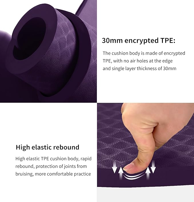 nuveti Large Exercise Mat - 15mm/20mm/30mm Thick Yoga Mat | Workout Mat for Fitness, Yoga, Pilates, Stretching & Floor Exercises for Women & Men with Free Carrying Bag