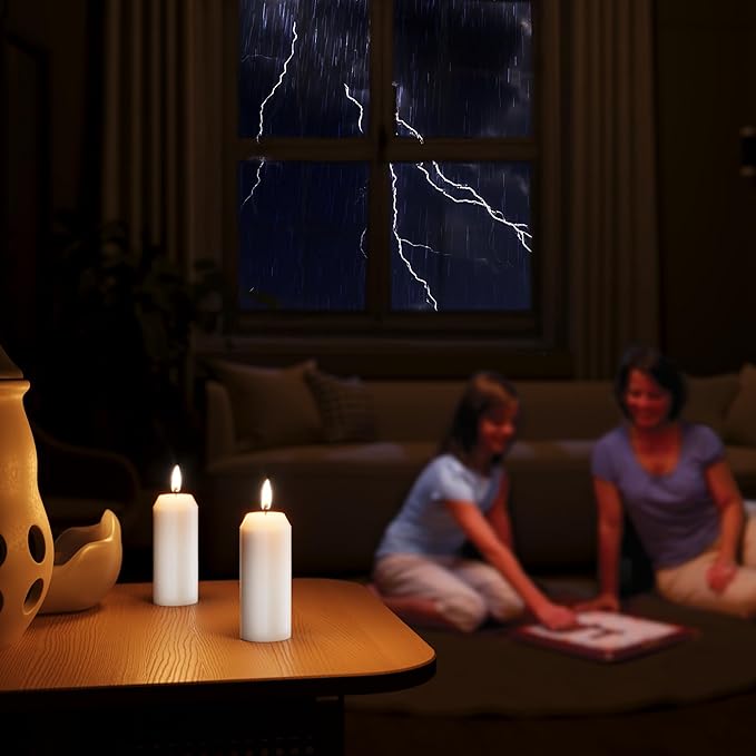 10Pack 15H+ Emergency Candles Long Burning Survival [18H+ Inside Candle Lanterns], 3“ Unscented White Pillar Candles, Survival Candles for Power Outage, Camping, Hurricane