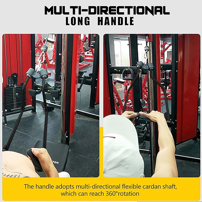 KORIKAHM Adjustable Lat Pull down Bar, Cable Machine Attachments for Gym, Home Gym Fitness T-bar Row Pulldown Attachments, Lat Pull Down Machine Wide Grip Neutral Grip Handle