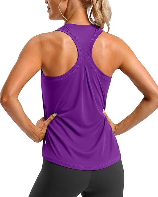G Gradual Women's Workout Tank Tops Racerback Athletic Yoga Tops Loose Fit Sleeveless Running Gym Sports Shirts for Women
