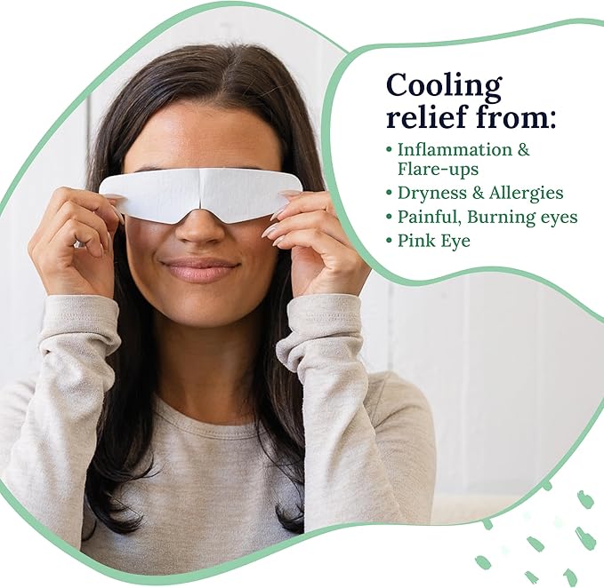 CorneaCare Rescue: Hydrogel Self Cooling Compress | Cold Eye Masks for Puffy Eyes | Self Cooling Eye Compress for Fast Relief | Travel Ready | 12 Count