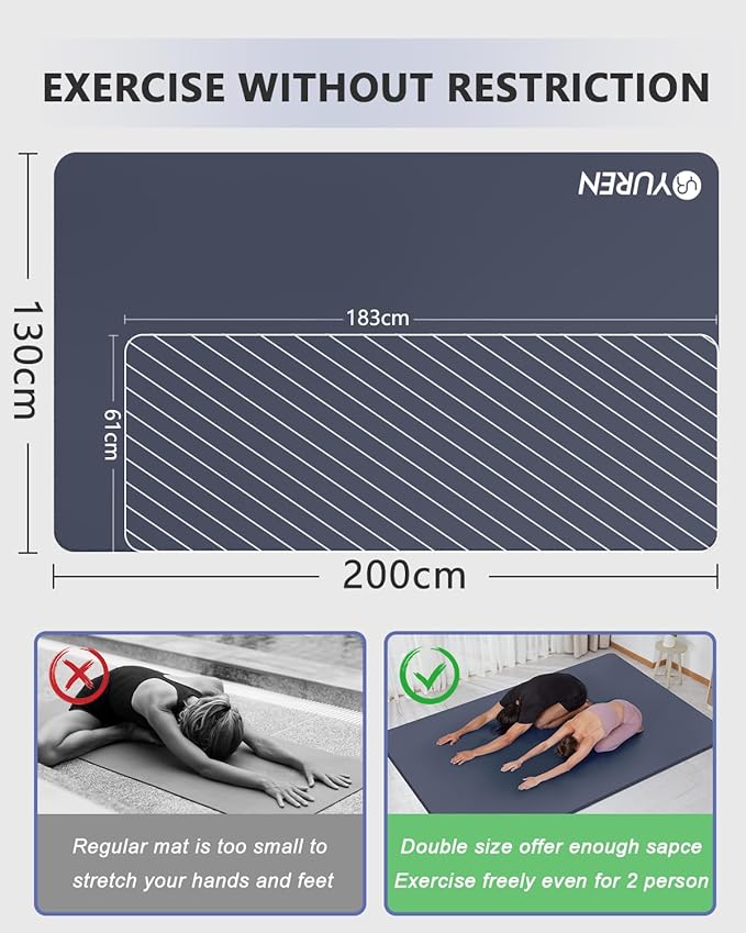Large Yoga Mat 78"x 51" 20mm/15mm/10mm Thick Workout Mats for Home Gym, Extra Wide Workout for Women Men Gym Flooring Exercises