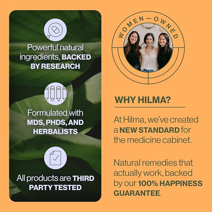 Hilma Gentle Bowel, Occasional Constipation Relief with Magnesium Citrate, Natural and Gentle Laxatives for Constipation w/Magnesium Citrate, Ginger, Anise and Bitter Orange, 46 Vegan Capsules