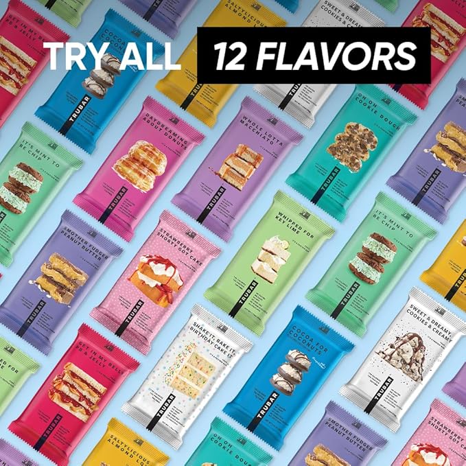 TRUBAR Vegan Protein Bar, Cocoa For Coconuts, Gluten Free, Plant Based Protein, Dairy Free, Non GMO, Soy Free, No Sugar Alcohols, 12G Protein, 12G Fiber, 23G Carb, On the Go Snack Bars, 12ct