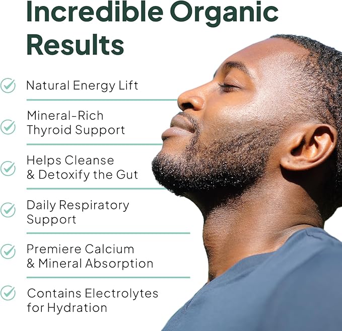 Organics Ocean Wild Sea Moss Capsules - 100% Organic Irish Sea Moss with Organic Chlorella, Bladderwrack and Vitamin D for Energy, Lung Health and Thyroid Support for Women and Men - 60 Capsules