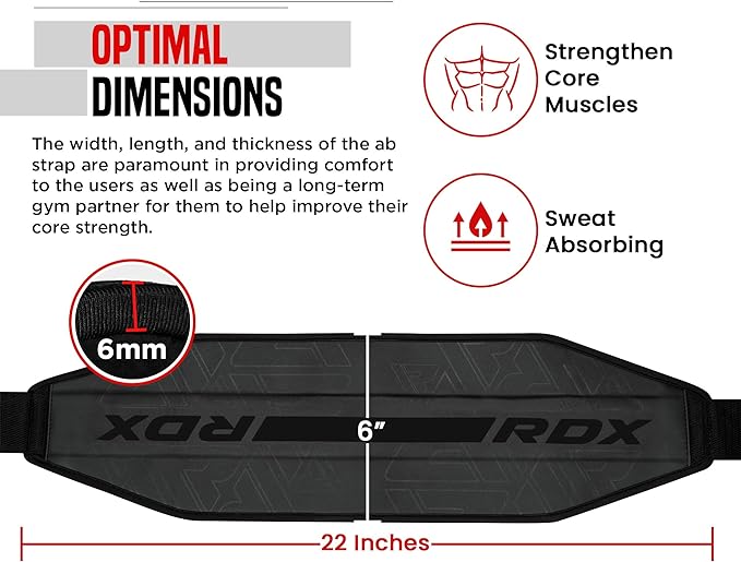 RDX AB Straps for Pull Up Bar Hanging (Pair), Maya Hide Leather, Abdominal Muscle Building Padded Arm Support Slings with D-Ring Strap, Leg Raise Exercise Fitness Workout Strength Training, Men Women