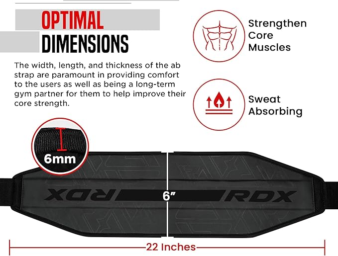 RDX AB Straps for Pull Up Bar Hanging (Pair), Maya Hide Leather, Abdominal Muscle Building Padded Arm Support Slings with D-Ring Strap, Leg Raise Exercise Fitness Workout Strength Training, Men Women