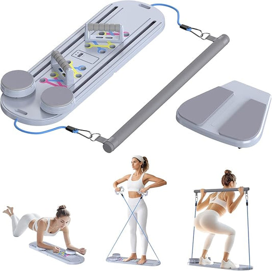 Pilates Board Pilates Reformer Set - Multifunctional Home Workout Board for Core & Abdominal Training,Portable Pilates Equipment for Women & Beginners