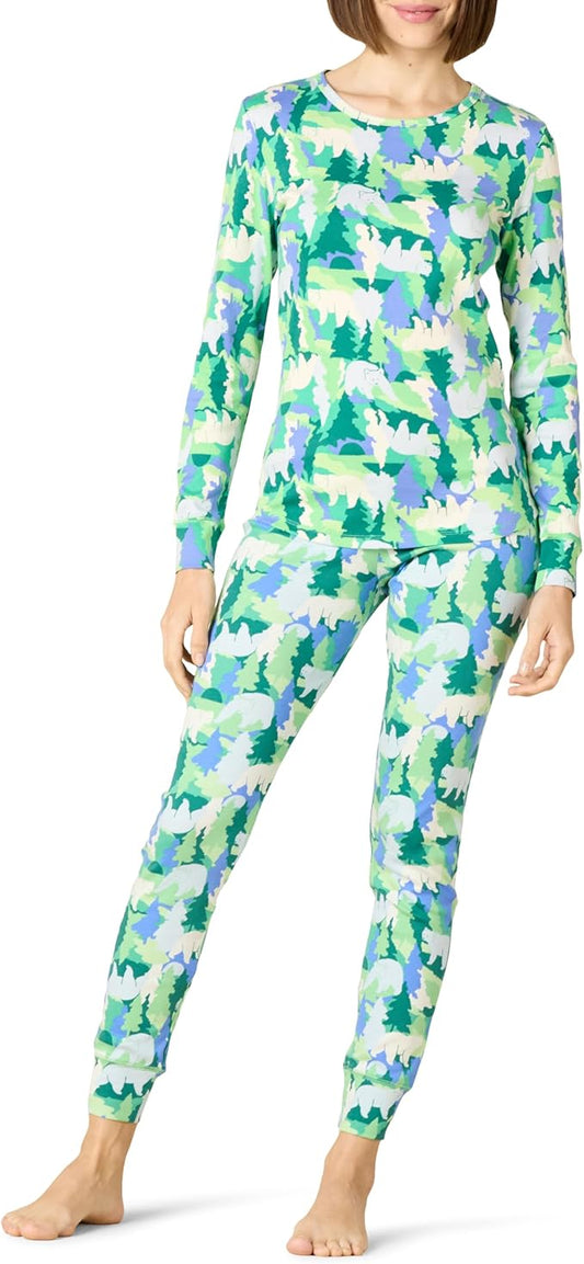 Amazon Essentials Womens Snug-Fit Cotton Sleepwear Pajama Set (Available in Plus Size)