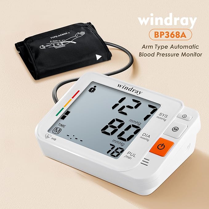 Automatic Upper Arm Blood Pressure Monitor with a Large-Screen Display,Digital Upper Arm Bp Machine for Home Use with Adjustable XL Cuff 8.66-16.54″, Users 120 Sets Memory