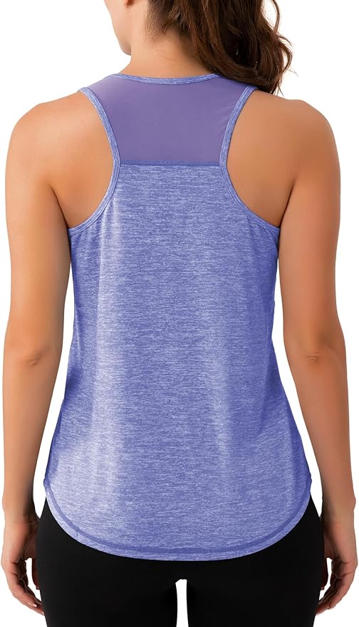 Aeuui Womens Workout Tops Sleeveless Racerback Tank Tops Mesh Yoga Athletic Running Shirts Gym Clothes for Women