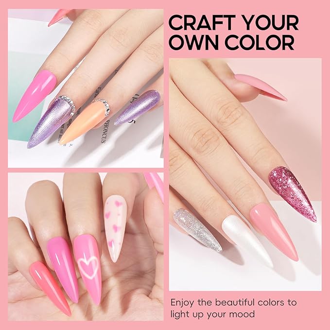 COSCELIA 52pcs Gel Nail Polish Kit with U V light 35 Colors Fall Gel Polish Set Cream Color Collection 5PC Top Base Coat Nail Art Manicure Kit for Beginners with Everything Gifts for Women