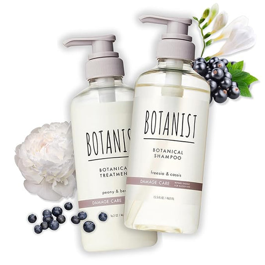 BOTANIST Natural Shampoo and Conditioner Set, Hair Repair Shampoo and Conditioner by Keratin, Collagen, Jojoba& Argan Oil, Moisturizing Shampoo in Japan, Silicone & Sulfate Free 31.7 Fl Oz DAMAGE CARE
