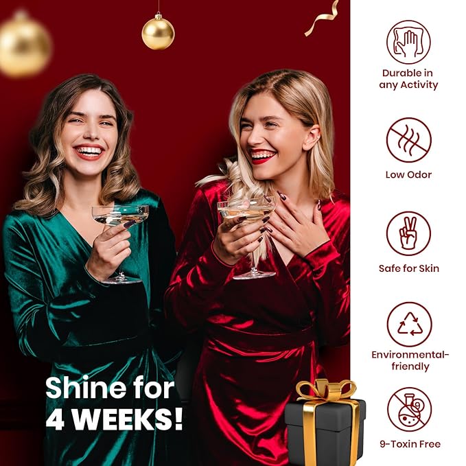 Beetles Cat Eye Gel Nail Polish Set, 6 Colors Christmas Gel Polish Kit Glitter Red Pink Shiny Brown Burgundy Purple Blue Green Magnetic Effect Sparkle Stunning Soak Off UV Manicure Gifts for Women