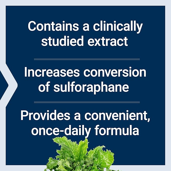 Life Extension Optimized Broccoli with Myrosinase, Liver and Detox Supplement, Advanced bioavailable, Once-Daily, Non-GMO, Vegetarian, Gluten-Free, 30 Capsules
