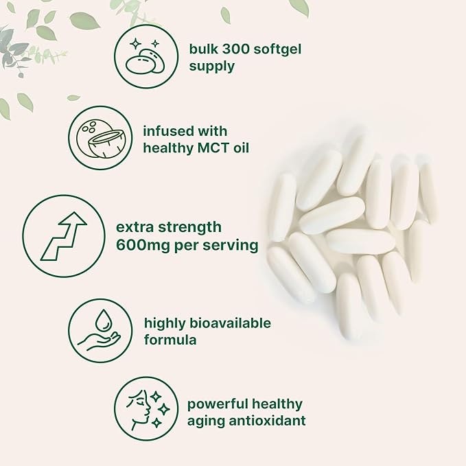 Micro Ingredients Alpha Lipoic Acid 600mg with MCT Oil, 300 Softgels | ALA Supplement for Liver, Antioxidants, Nerve, Cardiovascular Health Support | Non-GMO, Gluten-Free, Soy-Free