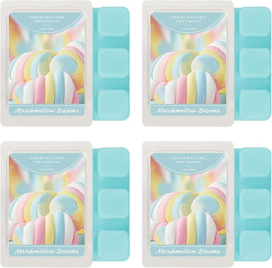 SCENTORINI Marshmallow Dreams Wax Melts, Scented Wax Melts, 4 Pack, Natural Soy Wax for Candle Making, Wax Warmer