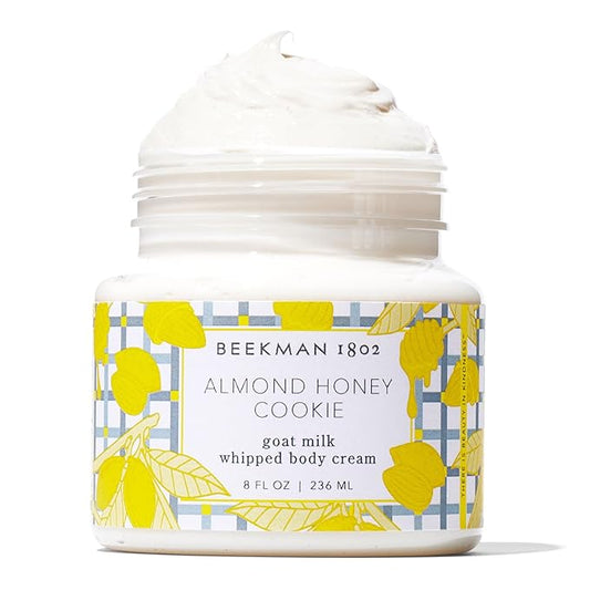 Beekman 1802 Almond Honey Cookie Whipped Body Cream - 8 oz - Moisturizes, Soothes & Softens - With Coconut Oil and Mango Seed Butter - No Irritation - Good for Sensitive Skin