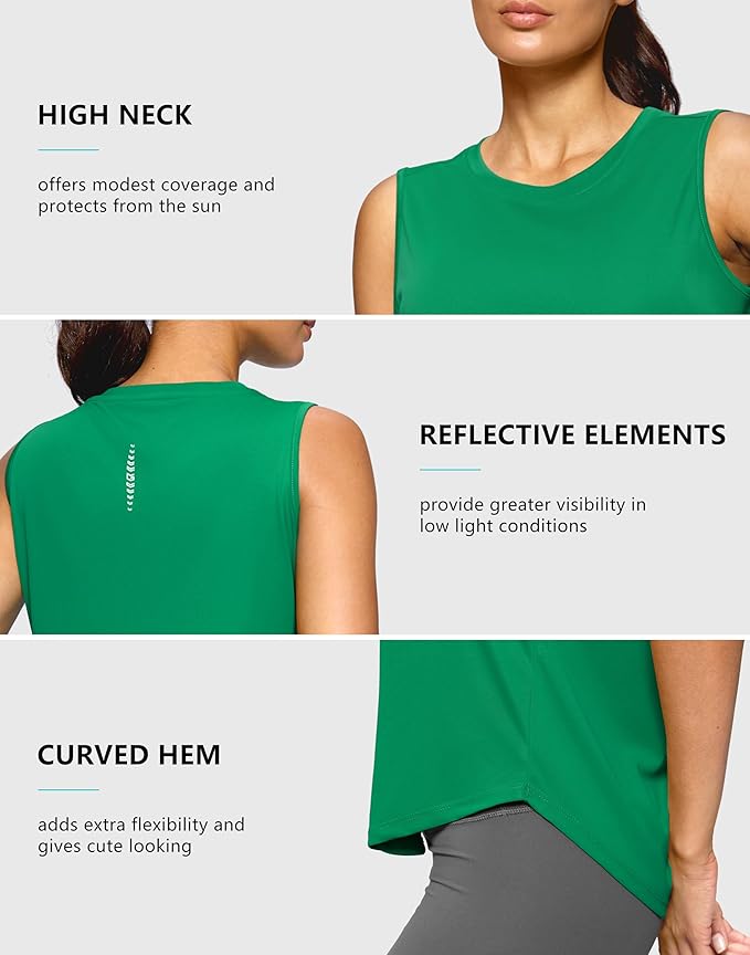 G Gradual Women's Workout Tank Tops Lightweight Sleeveless High Neck Athletic Shirts for Running Gym Tennis Pickleball