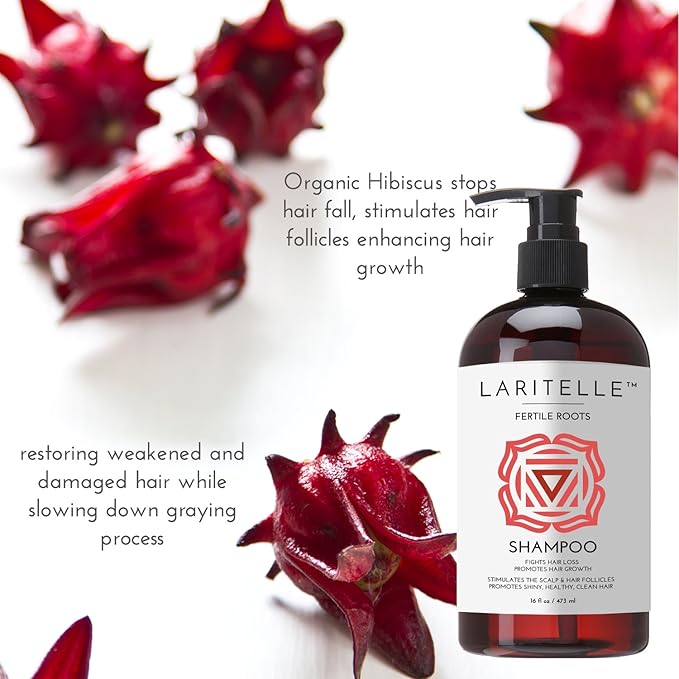 Laritelle Organic Hair Growth Shampoo 17.5 oz – Fortifying & Strengthening with Ayurvedic Herbs, Lavender, Ginger, Rosemary, Patchouli, Clove – Reduces Shedding, Promotes Growth – Vegan, Made in USA