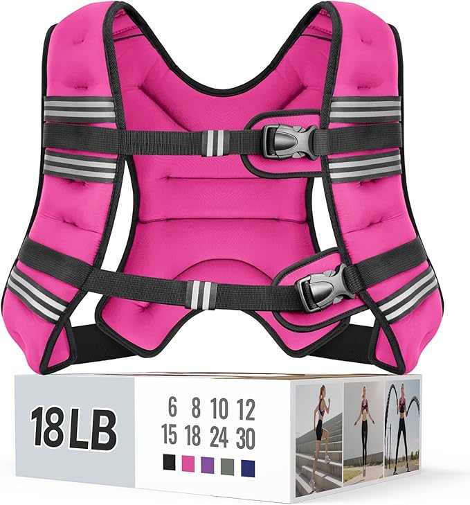 Weighted Vest for Women & Men with Reflective Stripe and Adjustable Buckle, Comfortable & Durable Rucking Vest for Walking, Running & Strength Training