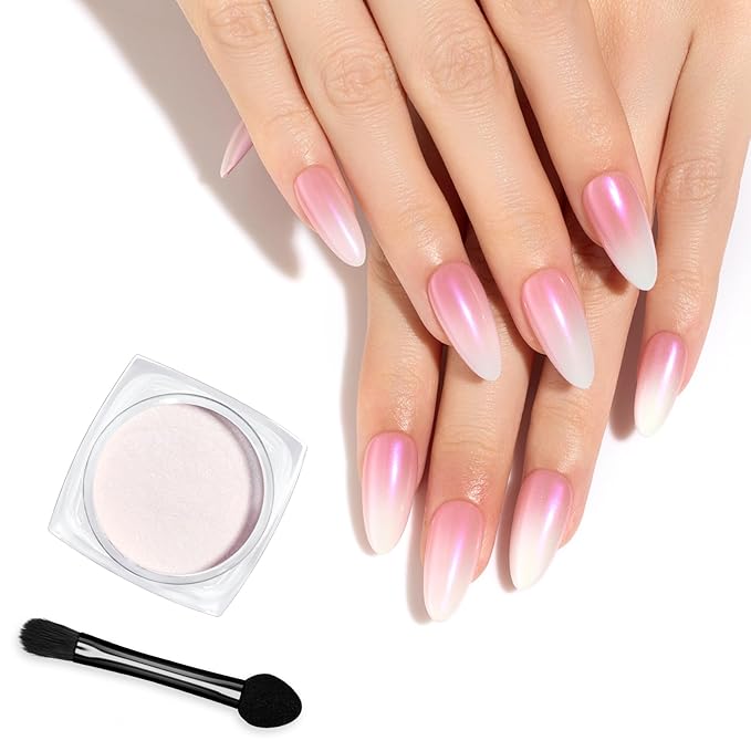 beetles Gel Polish Glitter Chrome Nail Powder for Gel Nail,Mermaid Premium Salon Nail Glitter Mirror Pearl Effect Manicure Kit for Nail Art Design, 1g for Girls 2024 Nail Trend DIY