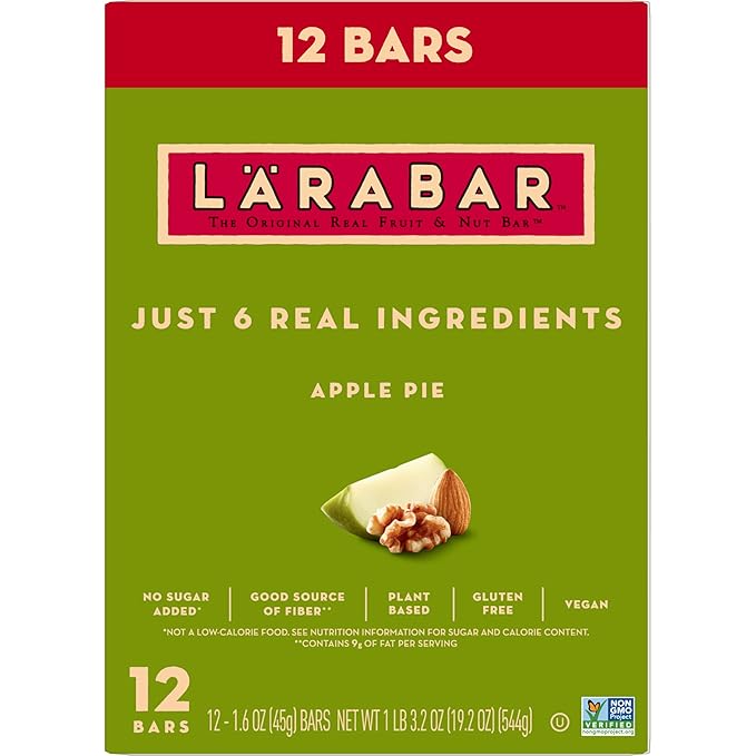 Larabar Apple Pie, Gluten Free Vegan Fruit & Nut Bars, 1.6 oz bars, 12 ct
