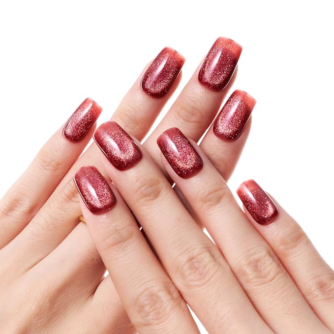 GLAMERMAID Blue Waves French Tip Press on Nails Medium Square, Ocean Dull Polish Gel Stick on Fake Nals Short Square, Matte Nude Glue 0n Nails Kit for Women, Reusable Acrylic False Nails Manicure Set