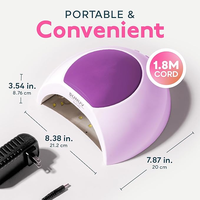 SUNUV UV LED Light for Nails, Nail Dryer for Gel Polish with Auto Sensor, 33 LEDs 4 Timers Settings SUN2C Purple