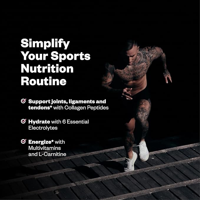 Foundation Collagen + Hydration Powder, Daily Joint Support with Electrolytes, Wild Cherry, 10g Collagen Peptides, 30 Servings