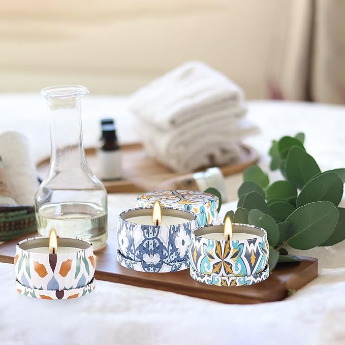 Scented Soy Wax Travel Tin Jar Candles - 2.5 OZ Gifts for Home, Mom - Christmas, Birthday, Thanksgiving, Mother's Day - 16 Pack