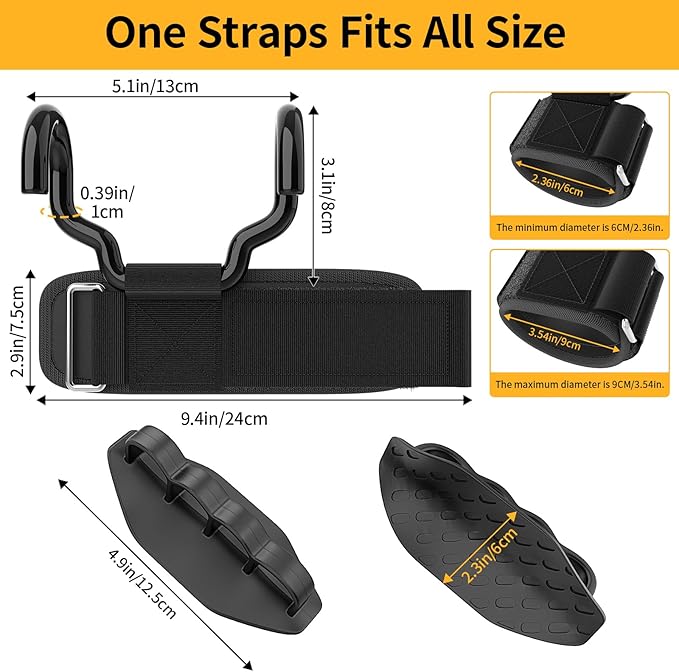 GPANDAG Weight Lifting Hooks and Lifting Grips for Men and Women(2 Pair), Lifting Straps Gym Grip for Weightlifting, Deadlifts, Pull-Ups, Strength Training, Wrist Wraps Hooks for Teen
