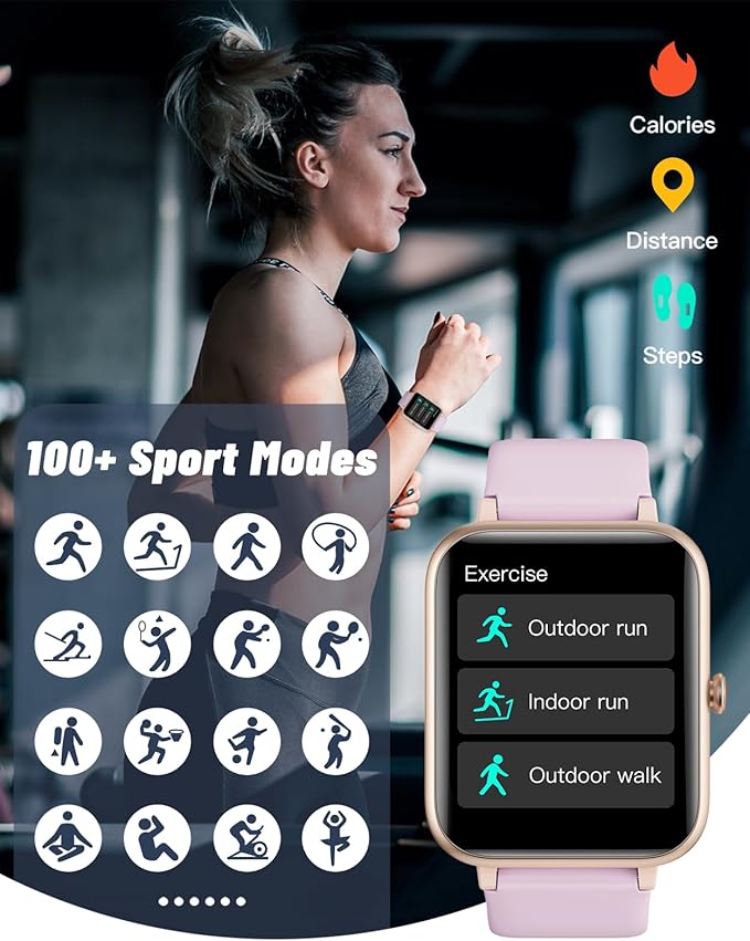 GRV Smart Watch for iOS and Android Phones (Answer/Make Calls), Watches for Men Women IP68 Waterproof Smartwatch Fitness Tracker Watch with Heart Rate/Sleep Monitor Steps Calories Counter (Violet)