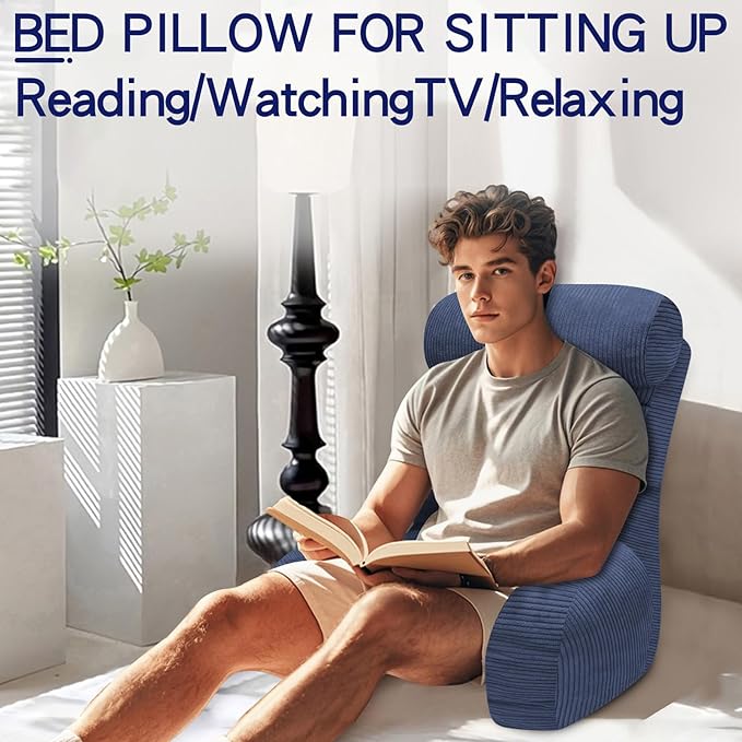 Back Pillow for Bed Sitting Up, Reading Pillow, Extra Large Arm Pillows for Adults for Back Support,Bed Pillow for Sitting up for Watching TV/Gaming/Relaxing