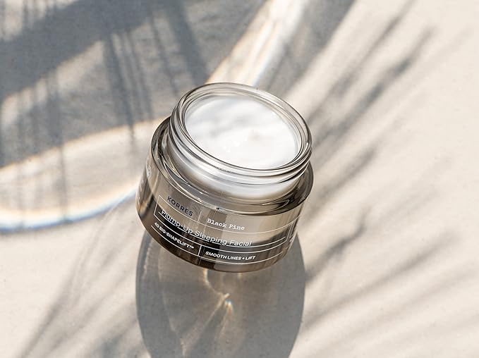 KORRES Black Pine 4D Bio-ShapeLift Plumping Night Cream, Firming Face Moisturizer for Women & Men, Overnight Hydration Cream for Smoother-Looking Skin, Vegan Skincare, Dermatologist-Tested, 1.35 Fl Oz