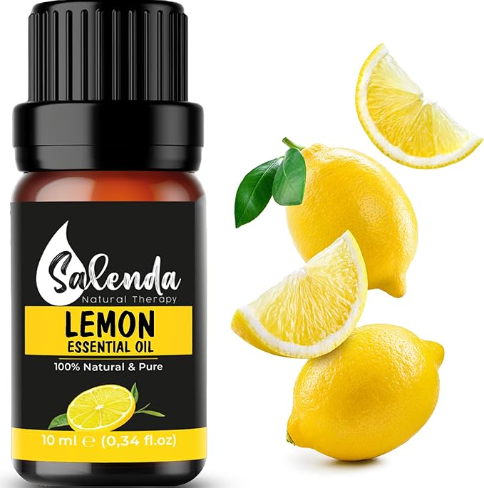 Lemon Essential Oil by Salenda -100% Pure, for Diffuser, Cleaning, Massage, Skin & Hair Care-0.34 Fl Oz (10 ml)
