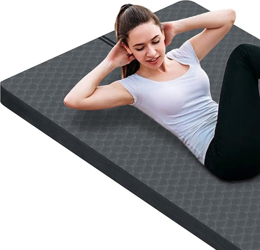 nuveti Large Exercise Mat - 15mm/20mm/30mm Thick Yoga Mat | Workout Mat for Fitness, Yoga, Pilates, Stretching & Floor Exercises for Women & Men with Free Carrying Bag