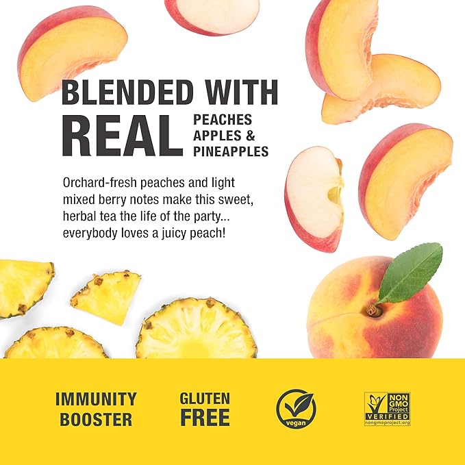Tiesta Tea - Peach Party, Loose Leaf, Peach Hibiscus Herbal Infusion, Premium Blend, Non-Caffeinated Fruit Tea, Makes Hot or Iced & Up to 50 Cups, 4.5oz Refillable Tin