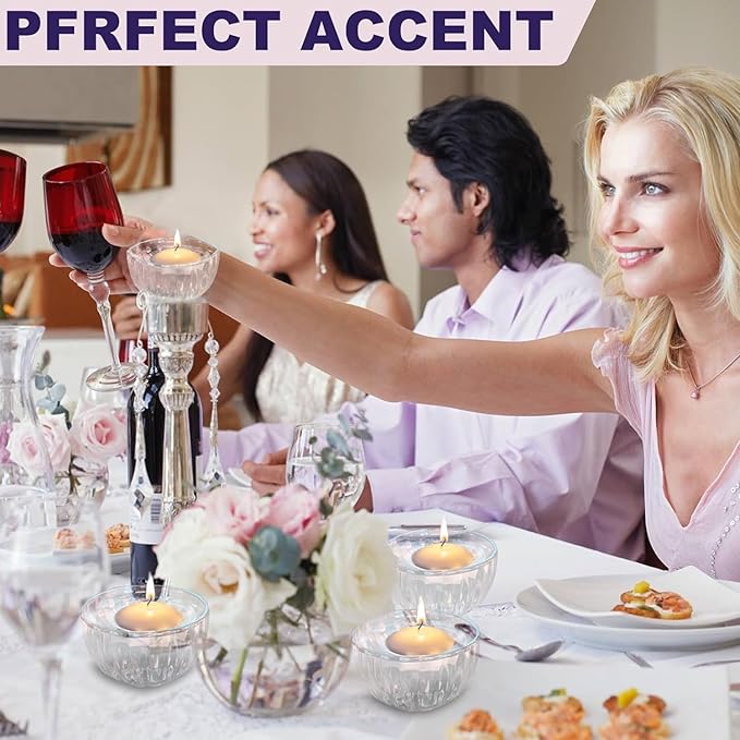 72 Floating Candles, Smoke-Free and odorless, Burning continuously for 5-6 Hours, White, 2-inch Floating Candles, Suitable for Valentine's Day, Weddings, Holidays, Home Decoration……